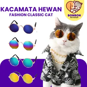Kacamata Kucing Anjing Peliharaan Pet Dog Fashion Hewan Anti UV Hitam