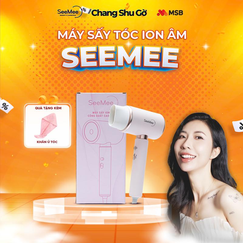 [CSGXMSB] Máy sấy tóc ion âm SeeMee công suất cao 2.000W sấy khô, tạo kiểu nhanh chóng bảo vệ tóc và da đầu - Bảo hành 12 tháng + TẶNG KHĂN Ủ TÓC HỒNG