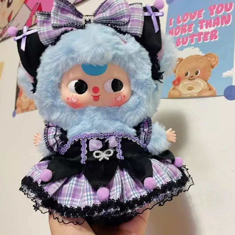 DM Baby Three V3/20Cm Cotton Doll Cute Sweet Dress 20cm Doll Up Baby Clothes purple Lolita Skirt #469019