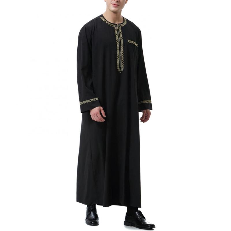 Product Introduction of [Jennifer] New Muslim Middle East Arab Robe Men's round Neck Hot Sale Clothing 21