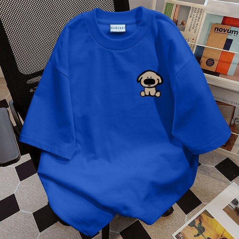 Product Introduction of 100% Cotton Puppy Cute Printed Short Sleeve T-Shirt Unisex Summer Loose Top boxy  shirt oversized  shirt  men 15