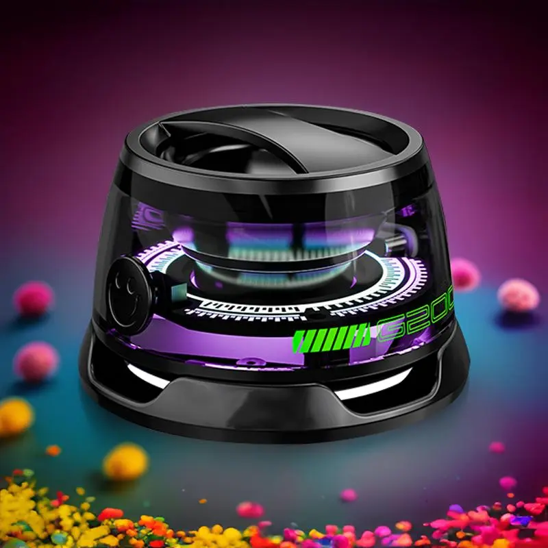 Portable Wireless Speaker, Rechargeable Magnetic Mini Speaker with LED Atmosphere Light, Wireless Surround Sound Speaker for Home & Outdoor Use