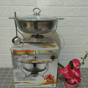 Warmer Soup Bulat Stainless Steel Tempat Saji Sayur Prasmanan