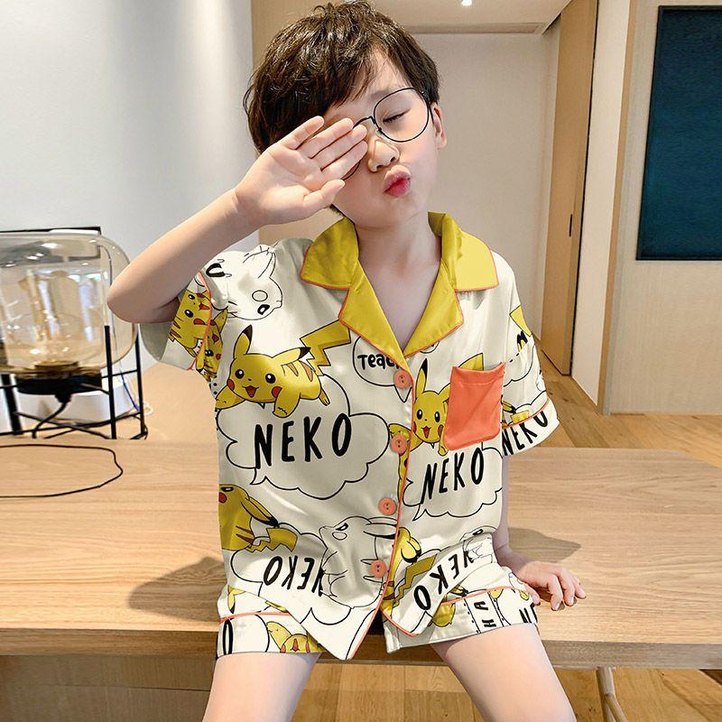 Đồ Ngủ Mỏng Mùa Hè Cho Bé Trai, Bộ Đồ Điều Hòa Không Khí Cho Trẻ Em, Hàng Mới Về, ngắn Tay, Phong Cách Người Nổi Tiếng Trên Internet, Thích Hợp Cho Trẻ Em Lớn, Đồ Mặc Nhà Hoạt Hình, Thiết Kế Hoạt Hình Dễ Thương, Năm 2025, 4038 Phản Hồi Tích Cực 6