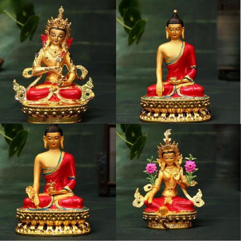 Tượng Kết Hợp Vẽ Tay Tây Tạng Các Ngài Thích Ca,Dược Sư,Tát Đoả,Liên Hoa,TaRa,Tứ Thủ. Decor Decor Phòng 0