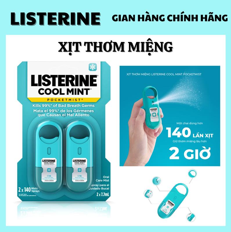 Xịt Thơm Miệng Listerine Hàng Mỹ Xịt Miệng xịt thommieng xịt thơm