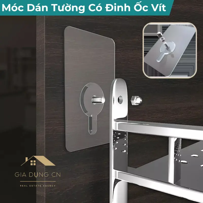 Móc Dán Tường Có Đinh Ốc Vít Hamart Miếng Dán Tường Đóng Đinh Tiện Lợi Ko Khoan Đục Tường - CN42
