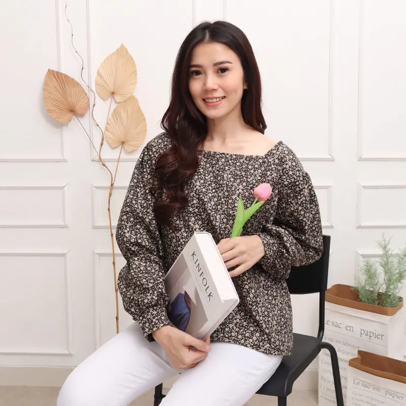 Ear Fashion - Stevani Margarita Blouse Flora Premium / Atasan Wanita Lembut Motif Variasi 5