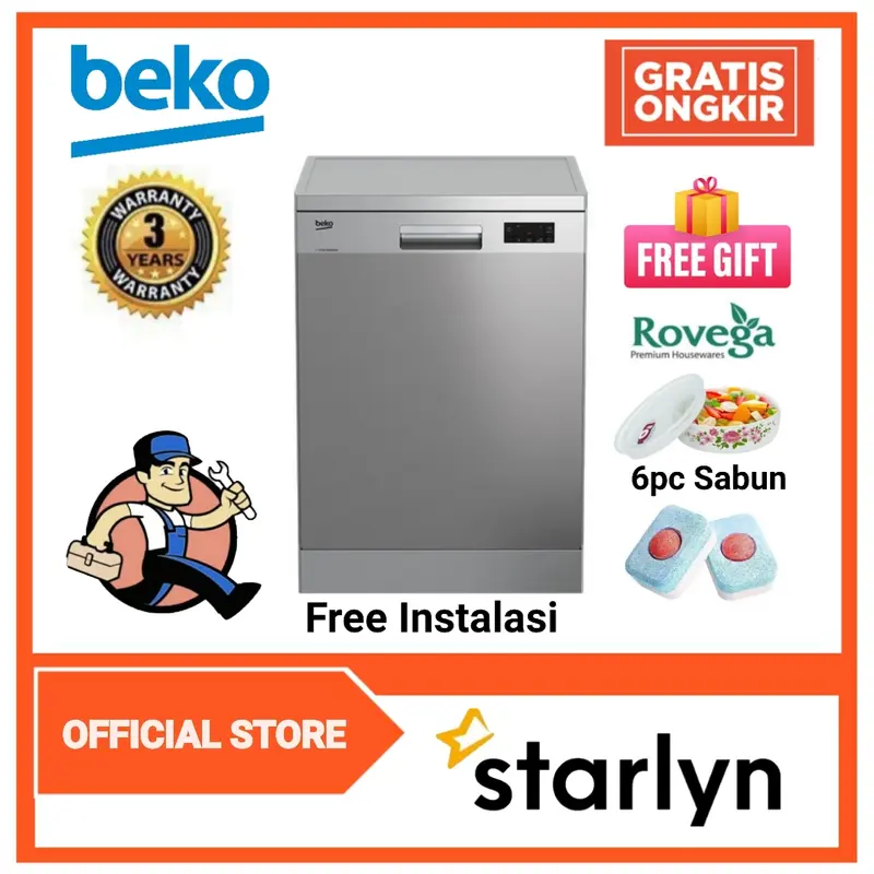 DISHWASHER MESIN CUCI PIRING BEKO DFN 16410 X / DFN16410X [BEBAS ONGKIR] 0