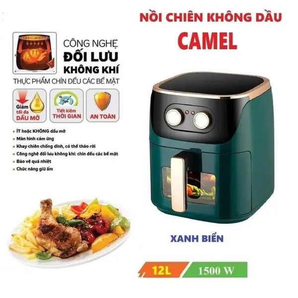 NỒI CHIÊN KHÔNG DẦU CAMEL 12 LIT CÓ KHOANG KÍNH 2