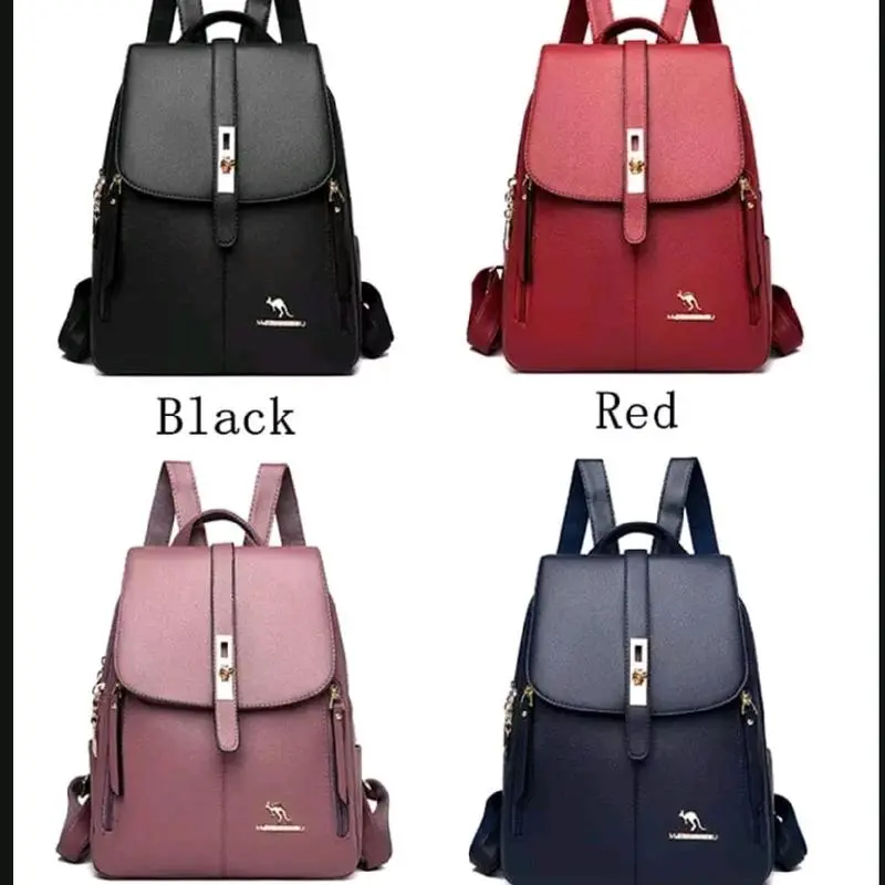 Tas Ransel wanita kuliah cewe populer terbaru Korea Luxury elegan Backpack Stylish Fashion Retro Sekolah Kampus Kulit PU 5