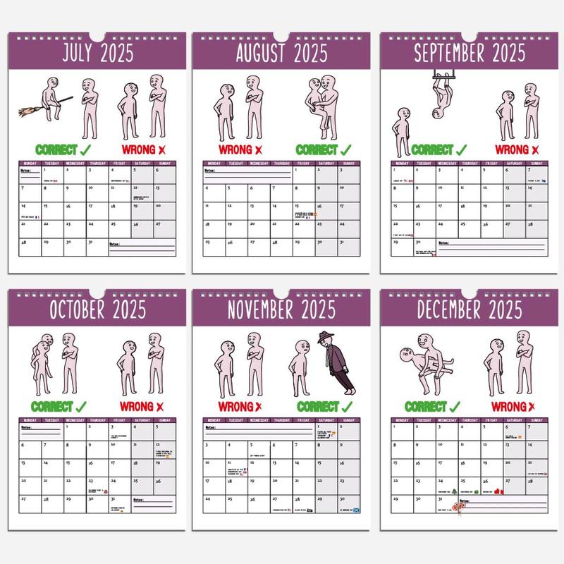 Product Introduction of Cartoon Pattern Calendar, 1 Count Planning Calendar Notepad, Novelty Planning Wall Calendar for Home Office, Office Supplies 5