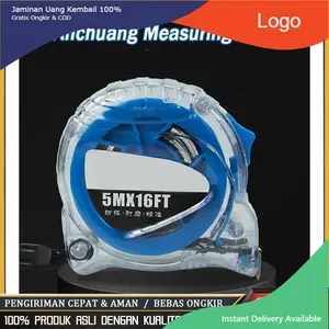 Teknologi Jerman pita pengukur presisi tinggi tahan aus dan tahan jatuh menebal transparan 3m/5m/7.5m/10m kotak