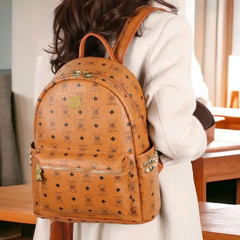 Balo Da Thời Trang Nam Nữ Quai Bản To Gấu Kute Vừa A4 Siêu Hot TN80