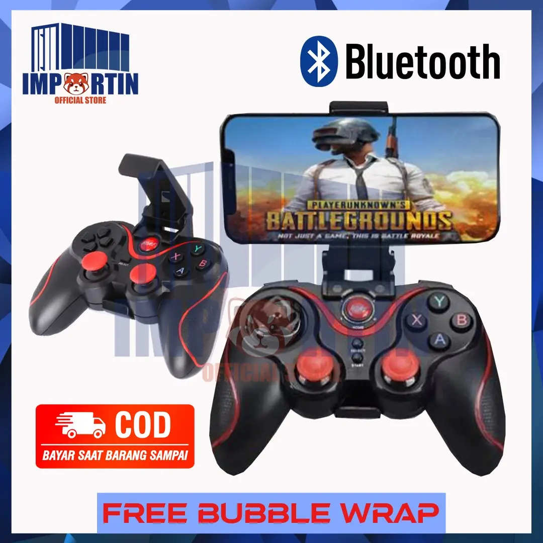 Gamepad X3 Bluetooth Wireless / Gamepade Gaming Bluetooth X3/ Joystick X3 Android Bluetooth/ Controller Hp Tablet Laptop Joystick/ Stik Gaming Game Bluetooth X3 Wireless/ Portable Gamepad Stik Bluetooth X3 Android Komputer PC Black Games
