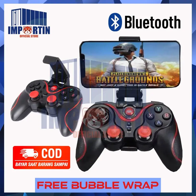 Gamepad X3 Bluetooth Wireless / Gamepade Gaming Bluetooth X3/ Joystick X3 Android Bluetooth/ Controller Hp Tablet Laptop Joystick/ Stik Gaming Game Bluetooth X3 Wireless/ Portable Gamepad Stik Bluetooth X3 Android Komputer PC Black Games 0