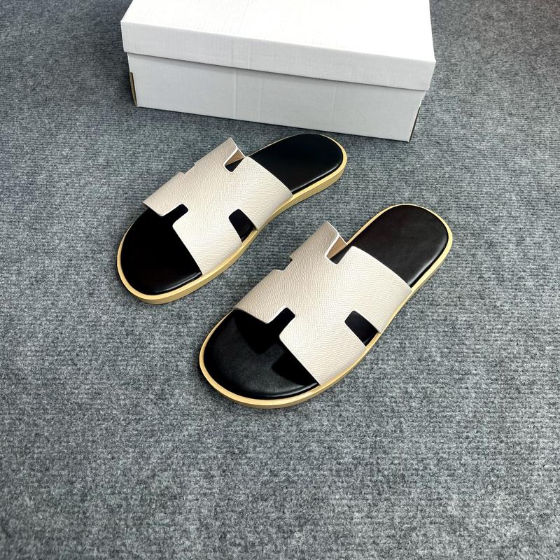 [Hàng loại 1 - Sơn Viền Quai] Dép Nam/Nữ Chữ H Size 36-45 Quai Kem Phom LikeAuth, Dép Da Quai Ngang Trend 2024, Đế Cao Su Cao Cấp, Dép Thời Trang (Nhung Đồng Quai Hậu Sandal DéP Đế Bằng) 0