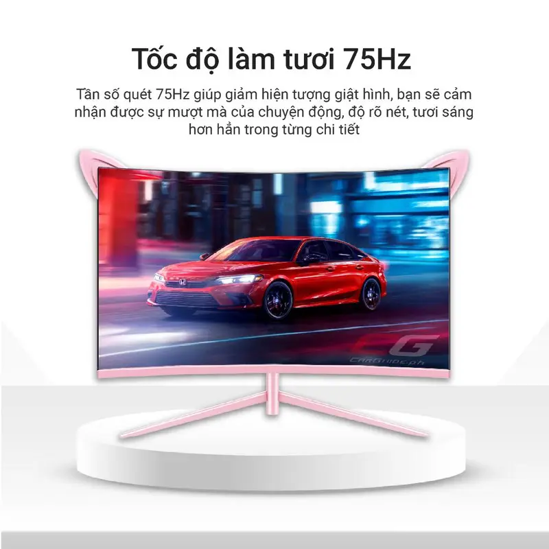 Màn hình máy tính Tomko 27 inch cong Hồng T272FC ROSE FHD 6