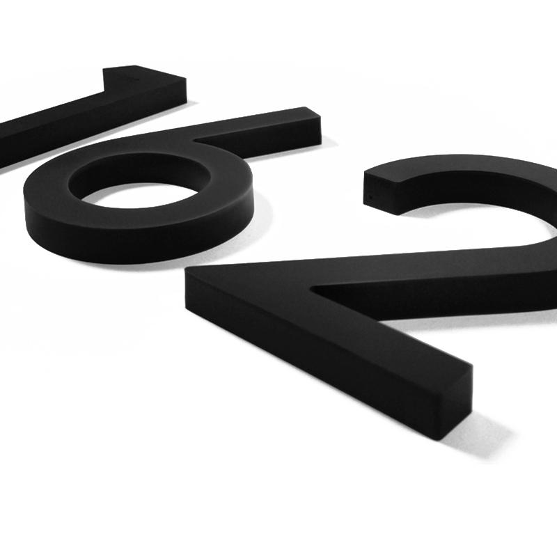 Product Introduction of Address Big Modern Door Alphabet Floating House Number Letters Sign #0-9 Black Numbers 125mm 5 in Home Outdoor 25