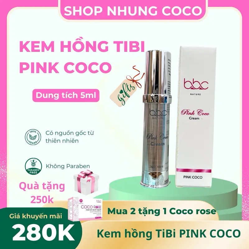 KEM LÀM HỒNG TIBI PINK COCO dung tích 5ml. hỗ trợ dưỡng hồng da 0