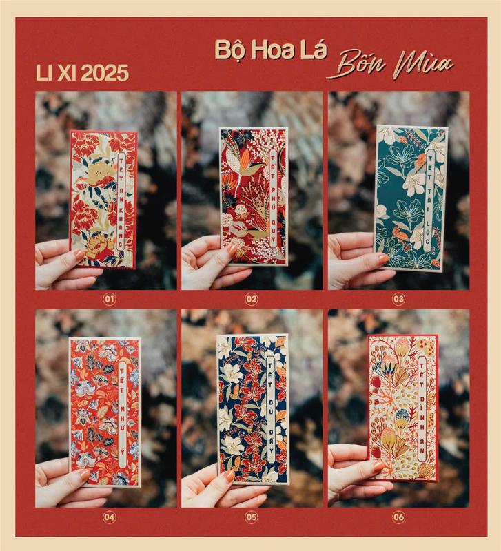  Combo 60 bao lì xì bộ HOA LÁ MÙA XUÂN 2026 baolixi nhà L.Anh Store 