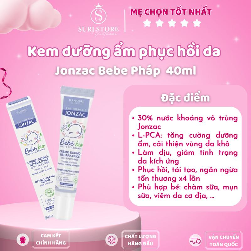 Kem hỗ trợ phục hồi và dưỡng ẩm Jonzac Bebe Pháp JZ012460 40ml