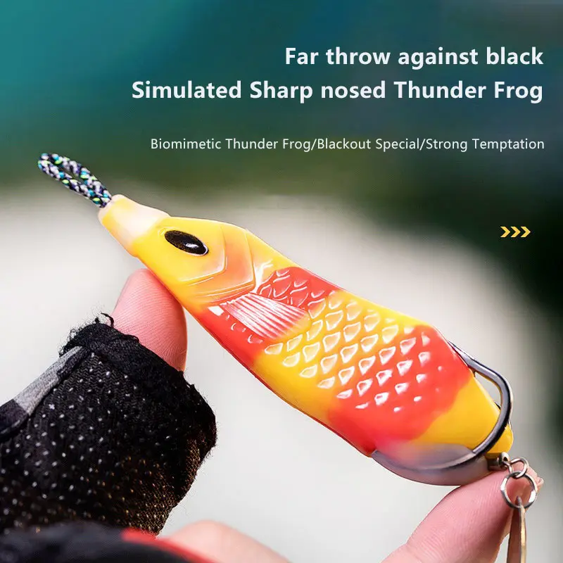 1Piece Artificial Baits Fishing Bait Topwater Ray Frog Wear-resistant Frog Soft Baits Lure Durable