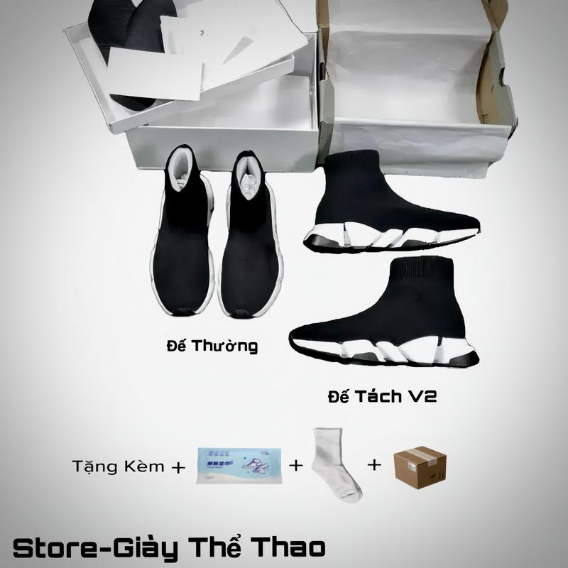 Giày Vải Cổ Chun Siêu Cấp Chun Co Giãn 8 Chiều Tặng Kèm Tất Khăn Lau Giày Có Hộp Bảo Vệ FreeShip Kem