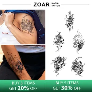 ZOAR-Y95 Stiker Tato Temporary Semi Permanen 【Kombinasi tato lukisan】Tahan lama Tattoo menempel dekorasi seni untuk pria dan wanita
