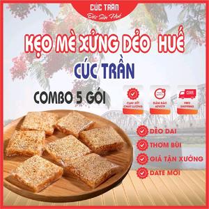 Combo 5 gói ( gần 1 kg ) kẹo mè xửng dẻo Cúc Trần, dẻo dai, thơm bùi béo, đặc sản Huế, ăn là ghiền