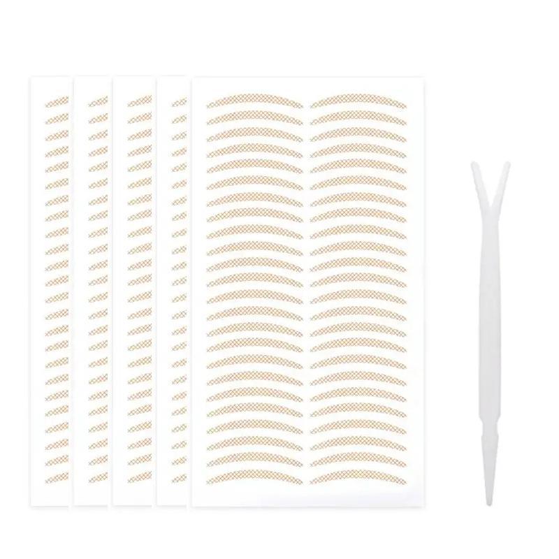 5 Sheets Natural Eyelid Tape, Breathable Eyelid Strip, Waterproof Invisible Eyelid Sticker with Y Shaped Tool 0