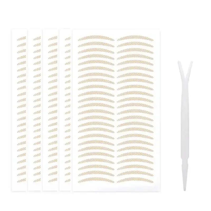 5 Sheets Natural Eyelid Tape, Breathable Eyelid Strip, Waterproof Invisible Eyelid Sticker with Y Shaped Tool 0
