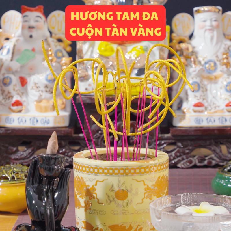 [50 nén] Combo 3 THẺ NHANG-CUỘN TÀN SỐ 6 cứng cáp, nhang trầm bắc thơm ít khói, Nhang Tài Lộc Tam Đa Dầu Thơm Phòng Dầu Thơm