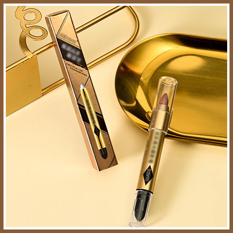 【PRADAHID】 Pena Bayangan Mata Pencerah Sorot Pena Kontur Berkilau Mutiara Stik Bayangan Mata Kepala Ganda