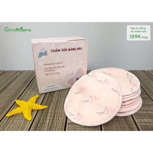 Miêng lot thâm sưa giăt đươc Goodmama / Thấm sữa vải Good mama Voi Lót Thấm Sữa