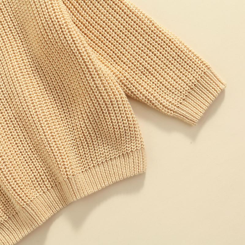 Product Introduction of Baby Solid Color O-neck Sweater Loose Fit Long Sleeve Knitted Pullover for Autumn Winter Casual Clothes 34