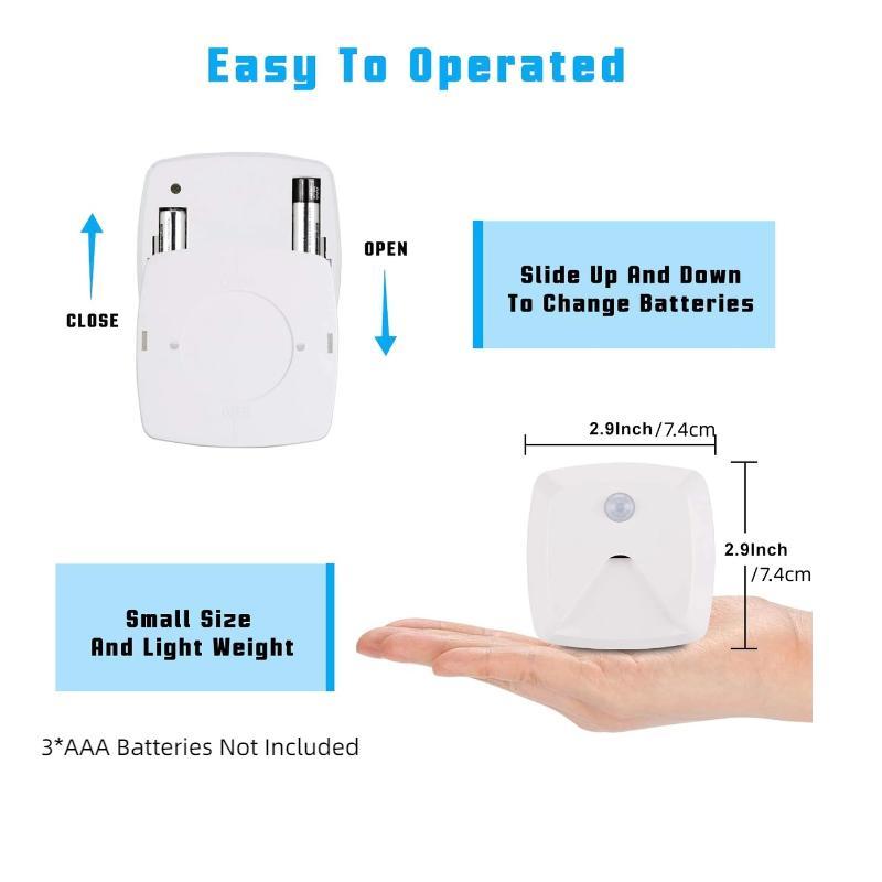Motioning Sensor Light without Battery, Multipurpose Battery Required LED Night Light, Stick-Anywhere Stair Light, Indoor Lighting for Kitchen, Hallway, Bedroom, Bathroom, Stairs 1