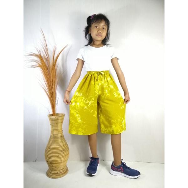 Celana Kulot 7/8 Rayon Tie Dye Anak (5-12 th) Free Scrunchies 2