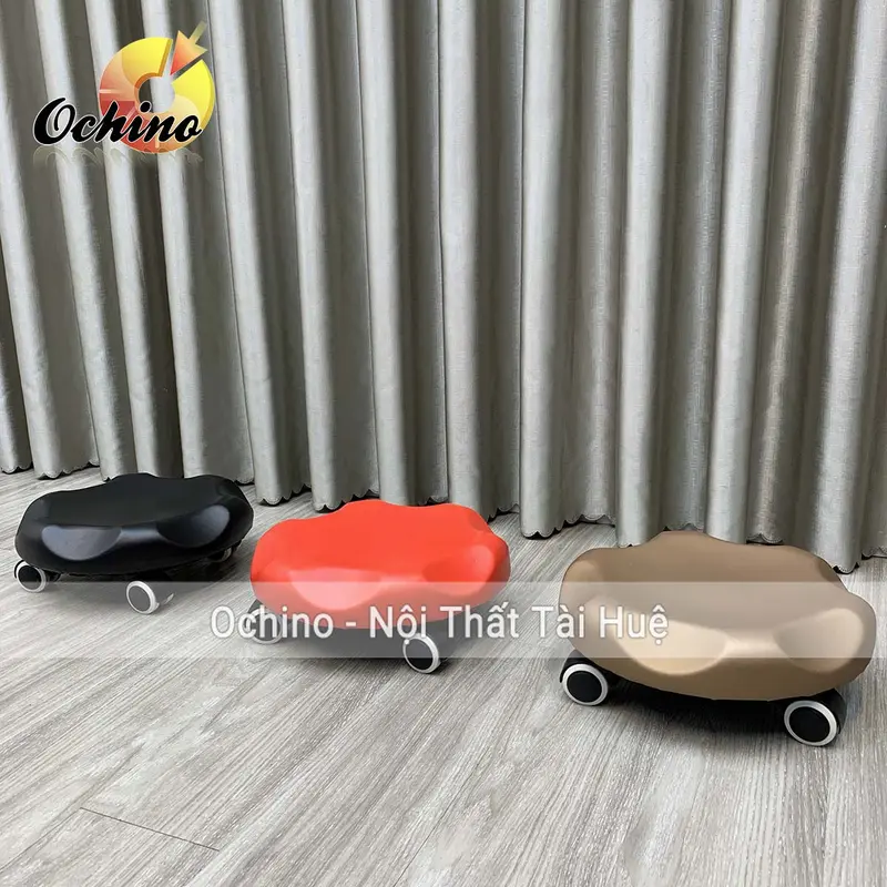 Ghế Tròn Xoay Thấp Ngồi Đóng Hàng, Làm Nail Mẫu Tròn Vát Hiện Đại Cao 12cm (Hàng Sẵn) 3