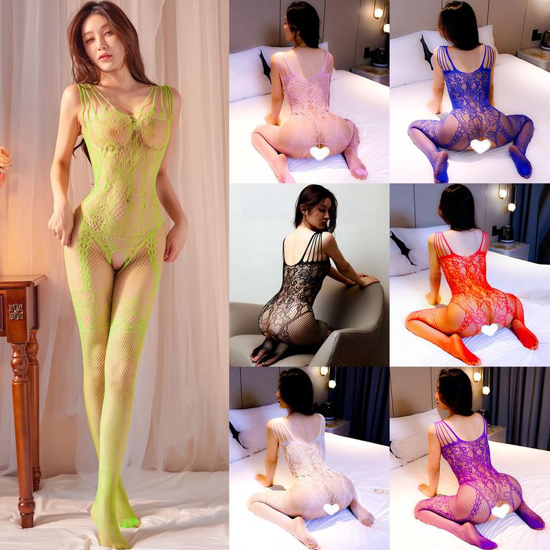 Bodysuit Lưới Hở, Thời Trang Mới Năm 2025, Gợi Cảm, Tất Dây, Tất Lưới Cá Cám Húc 0