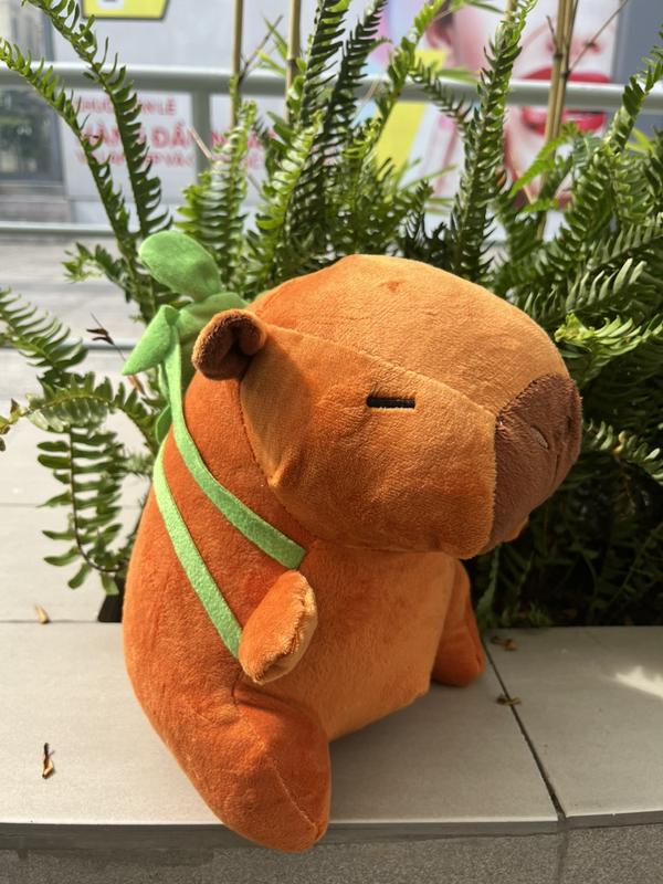 Gấu Bông Capybara Chuột Lang đeo cặp rùa Đáng yêu 28cm - Gấu Nhà Bé Thú Nhồi Bông Thú Bông Toy Đồ Chơi Phát Nhạc gấu bông gau bongs 2
