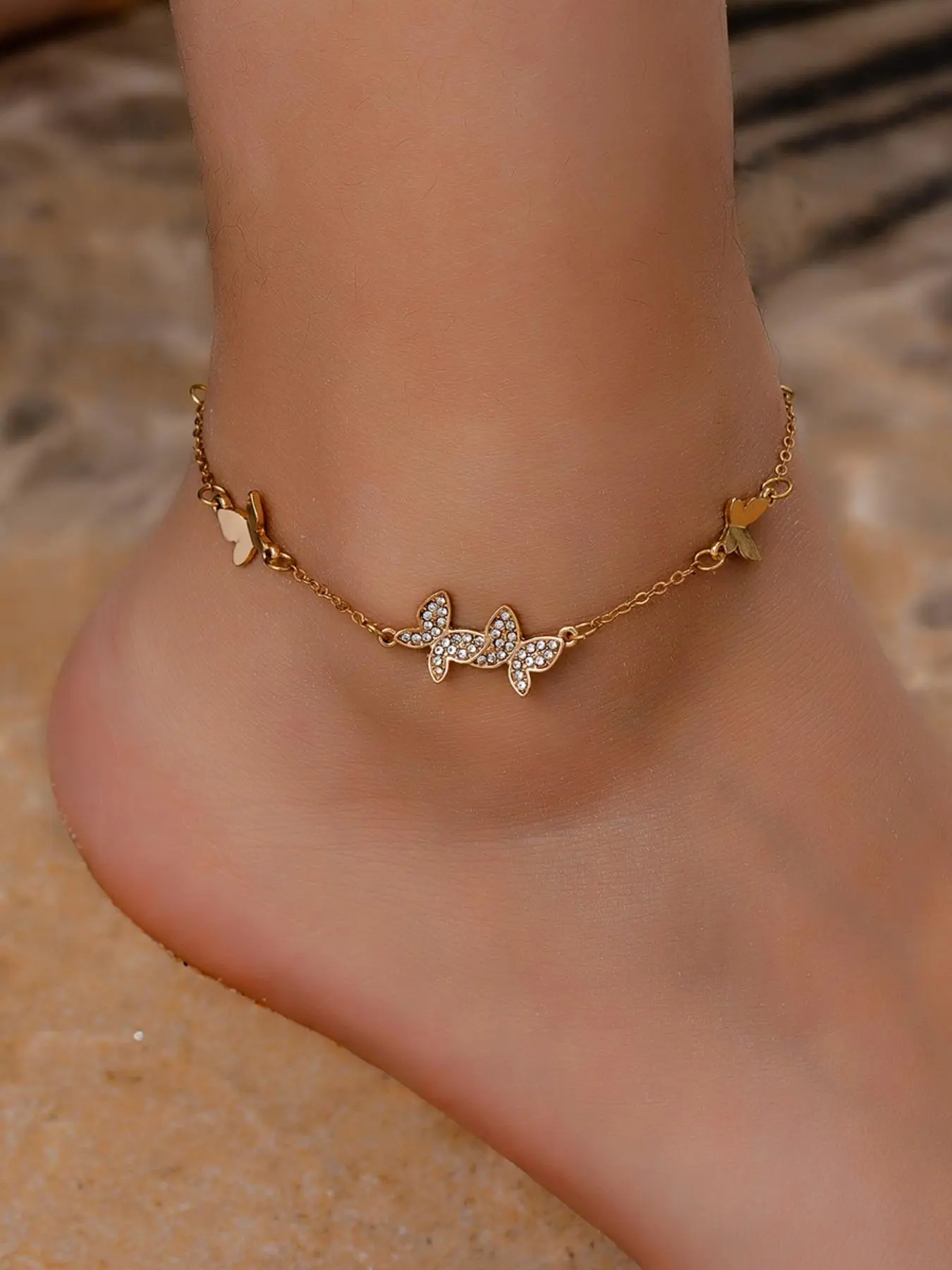 Fashion Butterfly Design Anklet for Women & Girls, Fashion Jewelry for Party, Daily Clothing Decor, Trendy All-match & Exquisite Jewelry for Birthday Gift