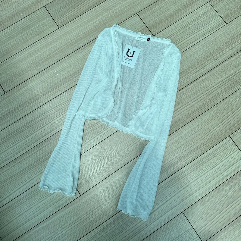 (Có BigSize) Áo Khoác Cardigan Tay Loe Viền Nhún Bèo UnihomeClothing CV123 5