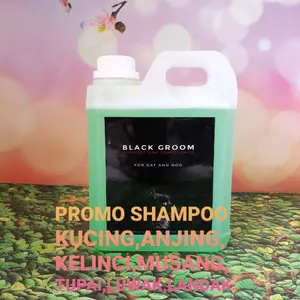 Black Groom 1 L / 1000 ml, Shampoo Anjing, Shampo Kucing, Kelinci, Tupai, Musang, Luwak, Landak, anti scabies, bunuh kutu, virus, ter laris, termurah terkait produk promo