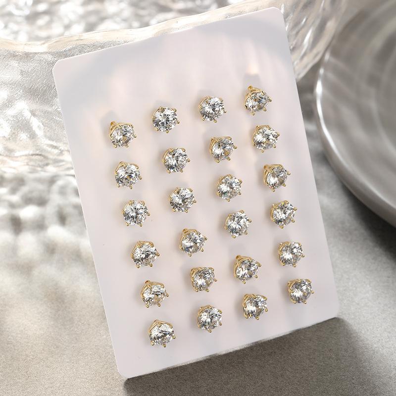 Product Introduction of Bông Tai Đinh tán Zircon, Dát Sáu Chấu Trang sức, phong cách Ins, thiết kế đơn giản, cao cấp, Dễ Phối Đồ 6