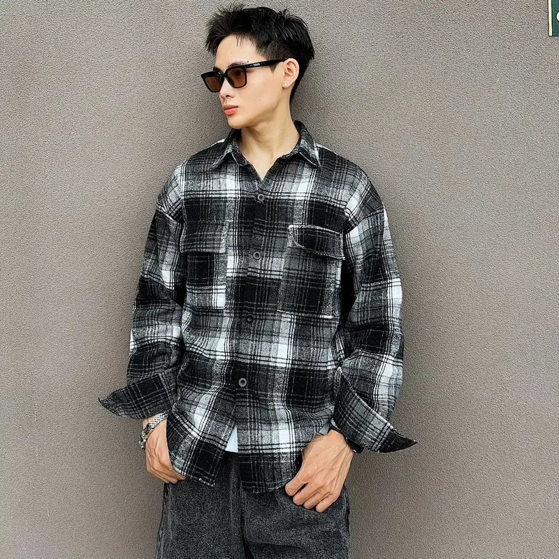 Áo Sơ Mi Khoác FLANNEL JACKET Caro Chất Vải Dày Mr Smile 99 Shop SM121 Menswear 1