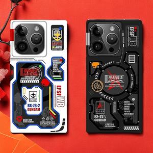 เคสโทรศัพท์แม่เหล็ก, ดีไซน์ Mecha กันดั้มสี่เหลี่ยมสร้างสรรค์, เข้ากันได้กับ Apple 15 Pro Max และ iPhone 14, Unisex, สไตล์อินเทรนด์, ป้องกันการกระแทก, การป้องกันด้านล่างแบบแข็งขอบตรง, การชาร์จแบบไร้สาย, เหมาะสำหรับ 13 Pro Max, แบรนด์ 16,