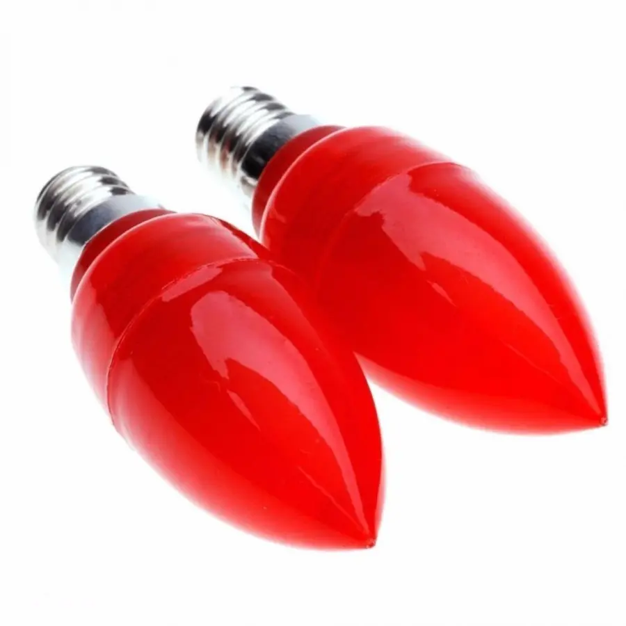 Hộp 2 bóng đèn led quả nhót ( đèn trái ớt ) màu  dỏ dùng thắp ban thờ - HV Store