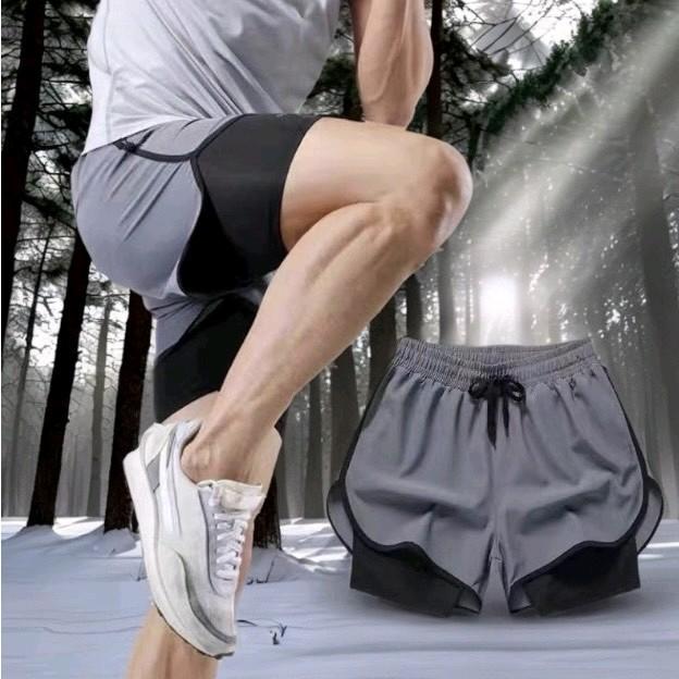 Quần thể thao nam nữ, quần chạy, quần tập gym, quần bơi 2 lớp thoải mái, thoáng mát