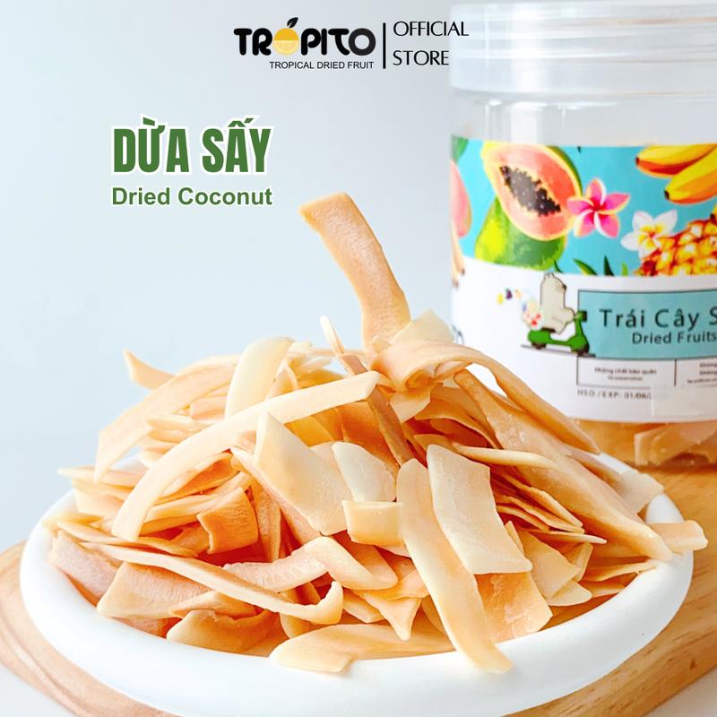 Tropito 300G Dừa sấy giòn không đường giòn ngon ăn vặt siêu cuốn-  Ăn Vặt Snack đồ ăn nhẹ khô đường trái cây sấy  Food Thức Ăn